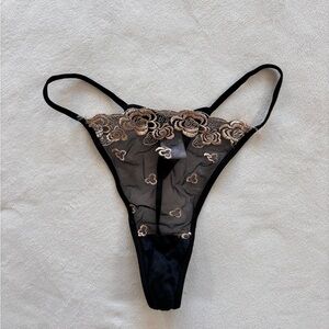 Vintage Y2K Lace and Silky G-String Triangle Panty